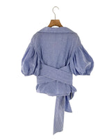 Blusa cruzada manga globo