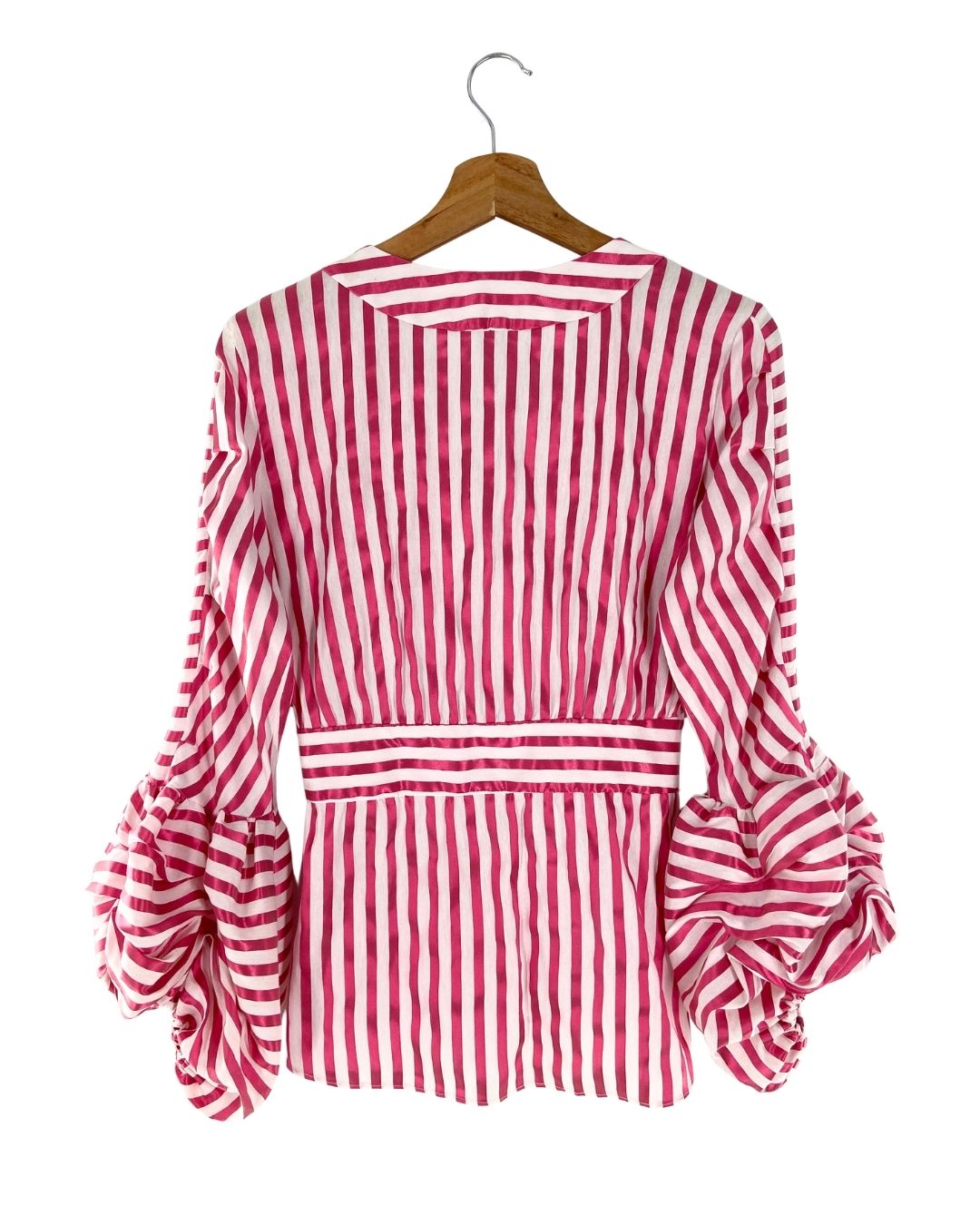Blusa a rayas mangas drapeadas