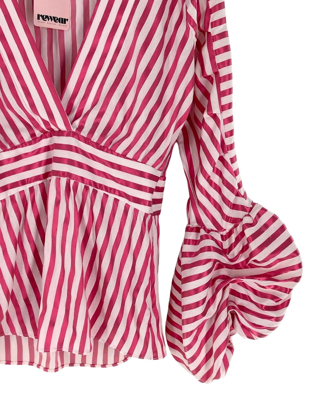 Blusa a rayas mangas drapeadas