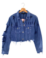 Chaqueta crop en denim