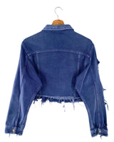 Chaqueta crop en denim
