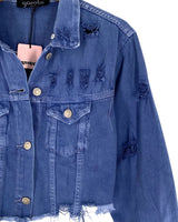 Chaqueta crop en denim