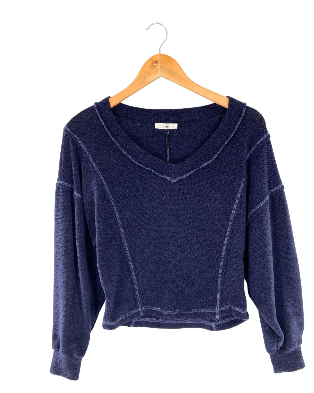 Saco crop con costura