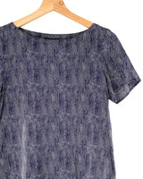 Vestido midi manga corta print