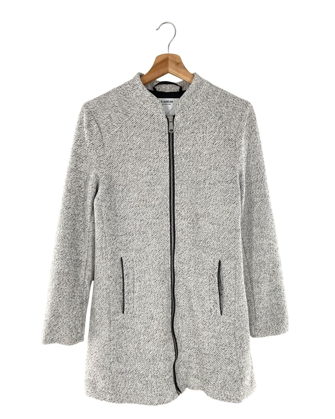 Chaqueta midi con cremallera