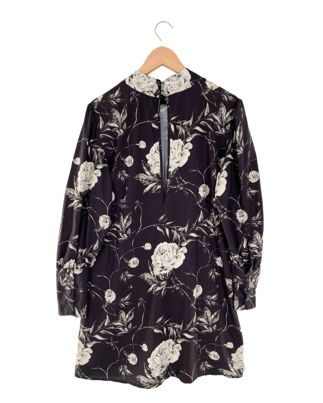 Vestido midi manga larga print