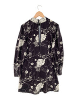 Vestido midi manga larga print