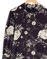 Vestido midi manga larga print