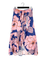 Falda midi cruzada print