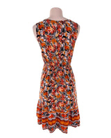 Vestido midi anudado con print