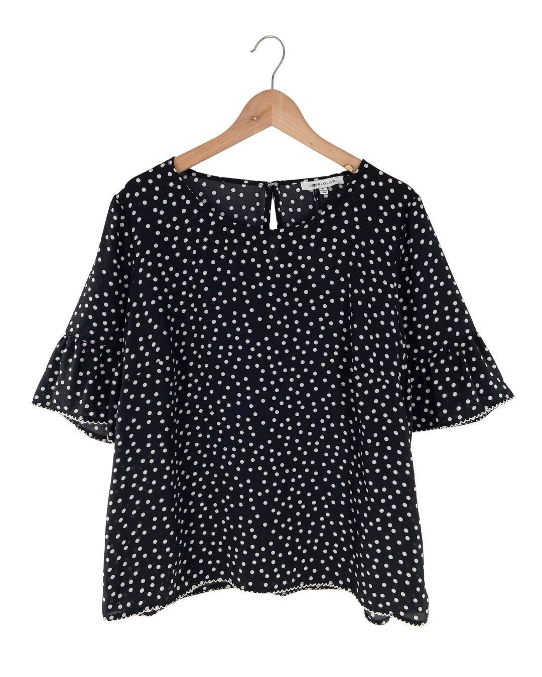 Blusa manga amplia print dots