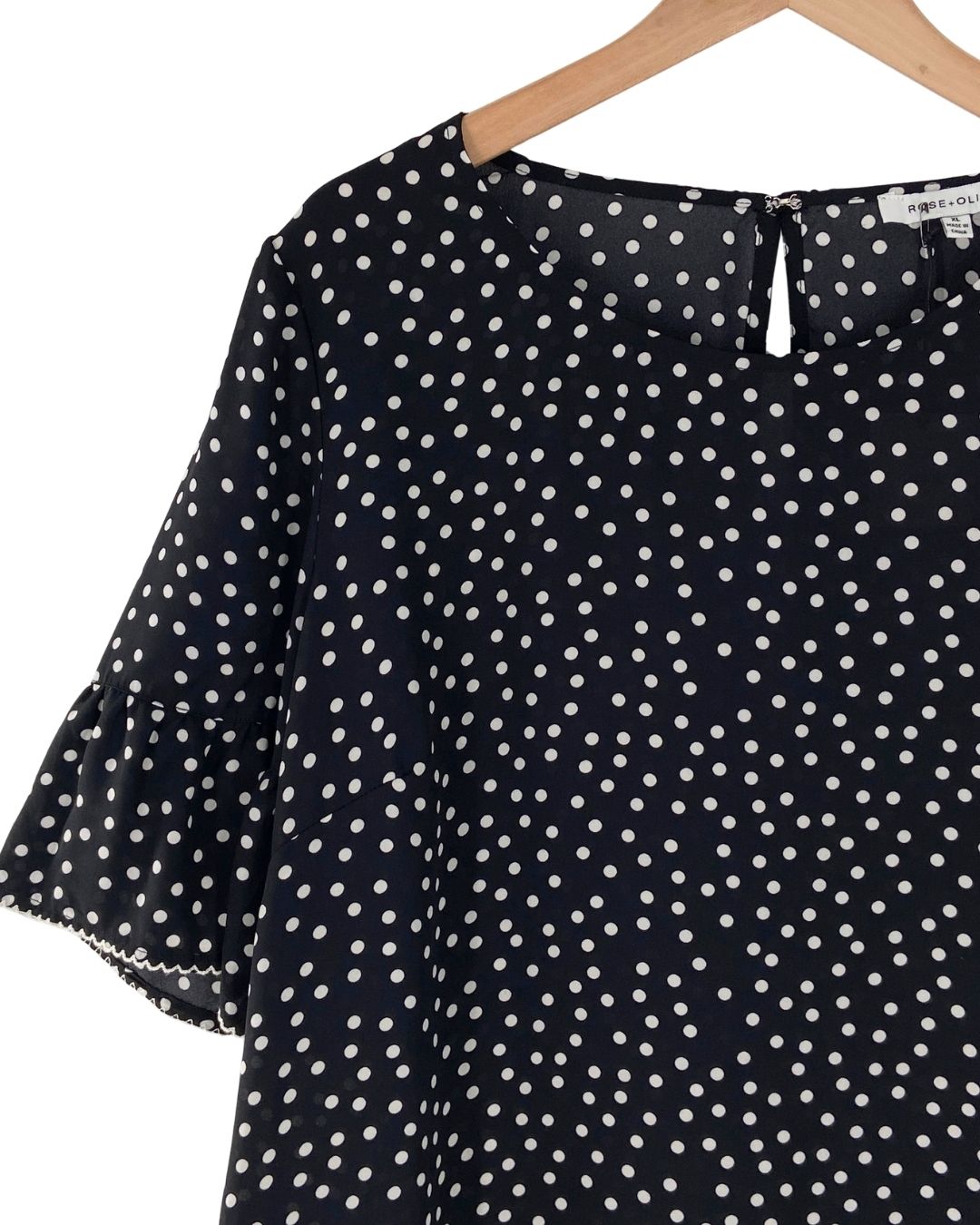 Blusa manga amplia print dots