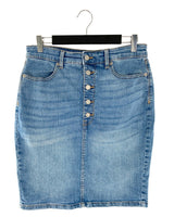 Falda midi stretch abotonada