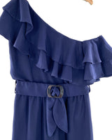 Vestido encauchado con vuelos