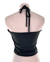 Crop top lace up anudado
