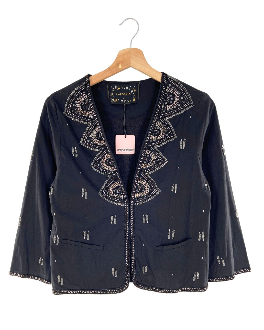 Chaqueta abierta bordada
