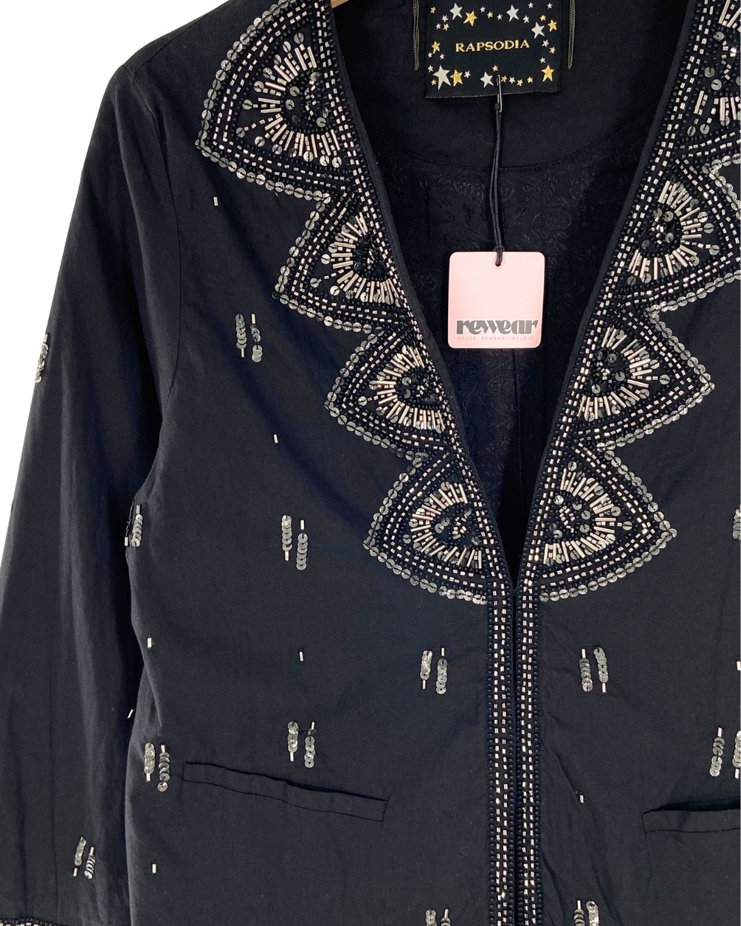 Chaqueta abierta bordada