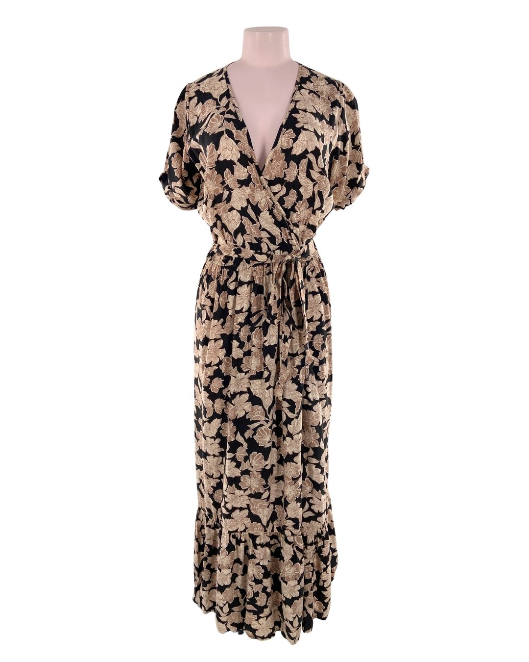 Maxi vestido manga corta print