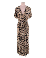 Maxi vestido manga corta print