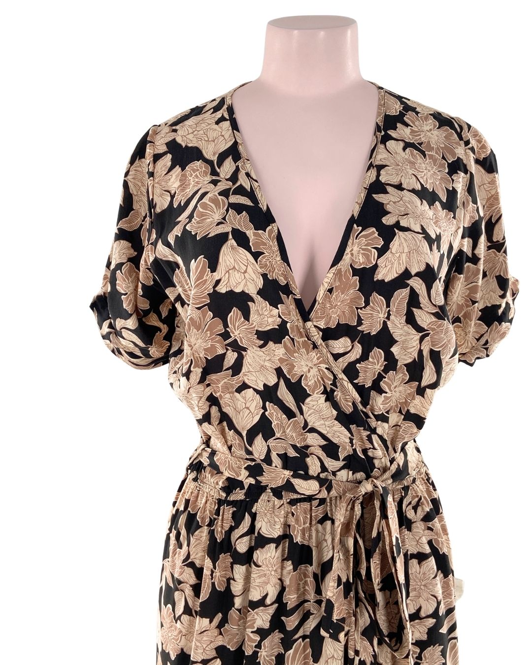Maxi vestido manga corta print