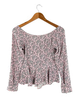 Blusa manga larga escote caido