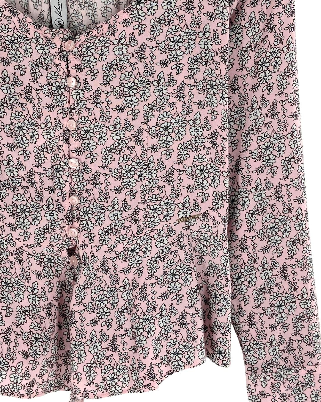 Blusa manga larga escote caido