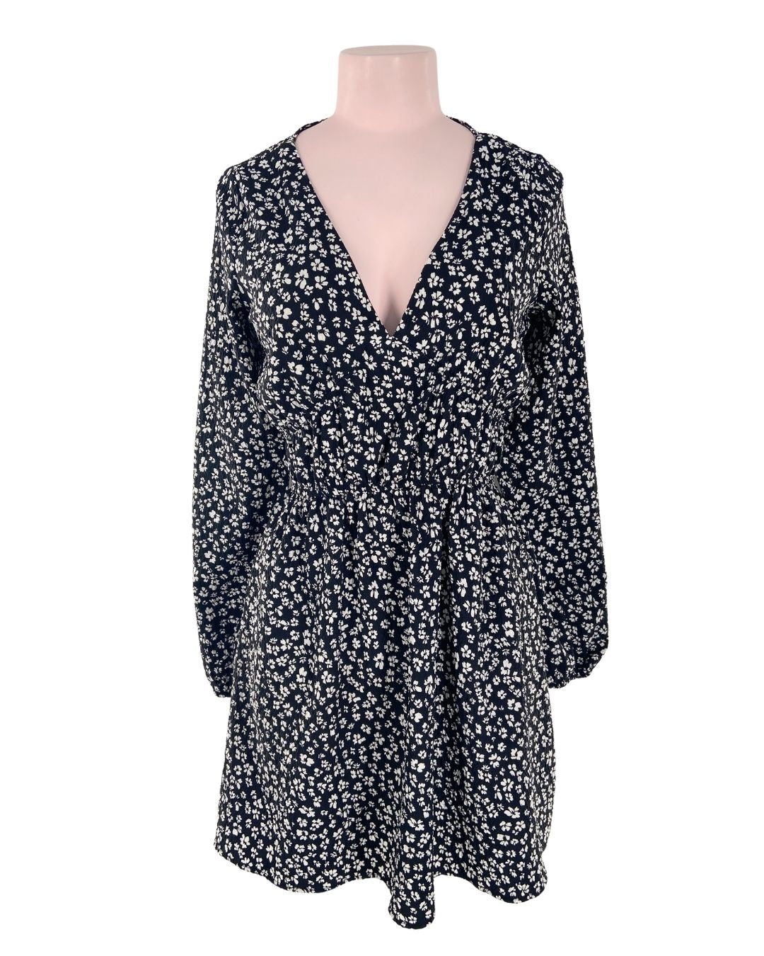 Vestido mini manga larga print