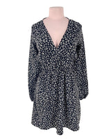 Vestido mini manga larga print