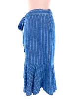 Falda wrap a rayas con vuelo