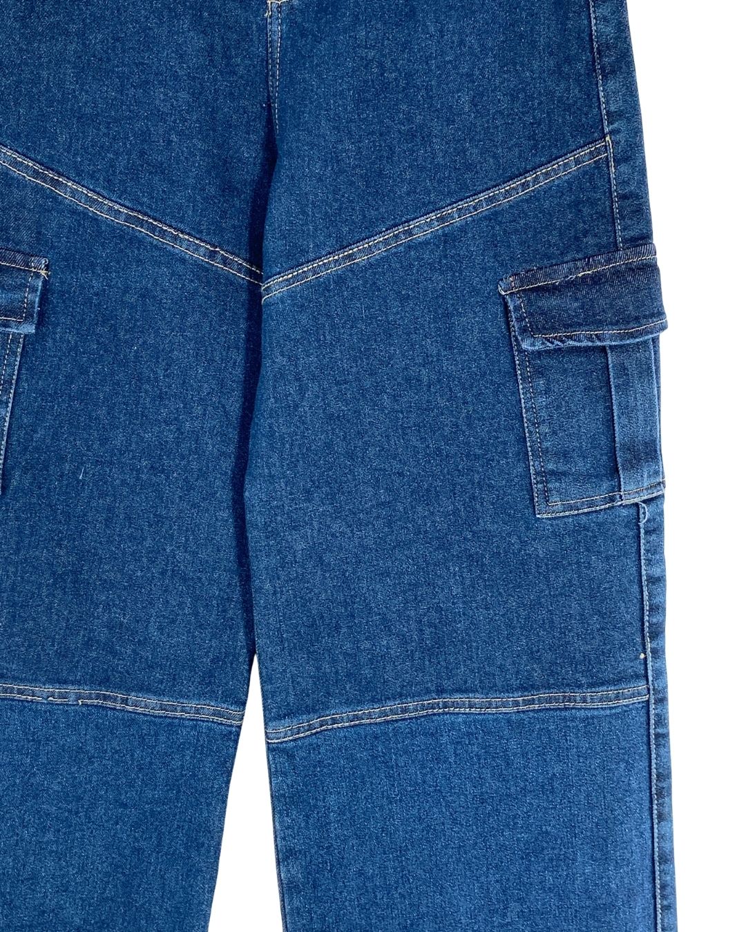 Jean stretch wide leg costuras