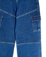 Jean stretch wide leg costuras