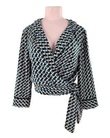 Blusa anudada print geometrico