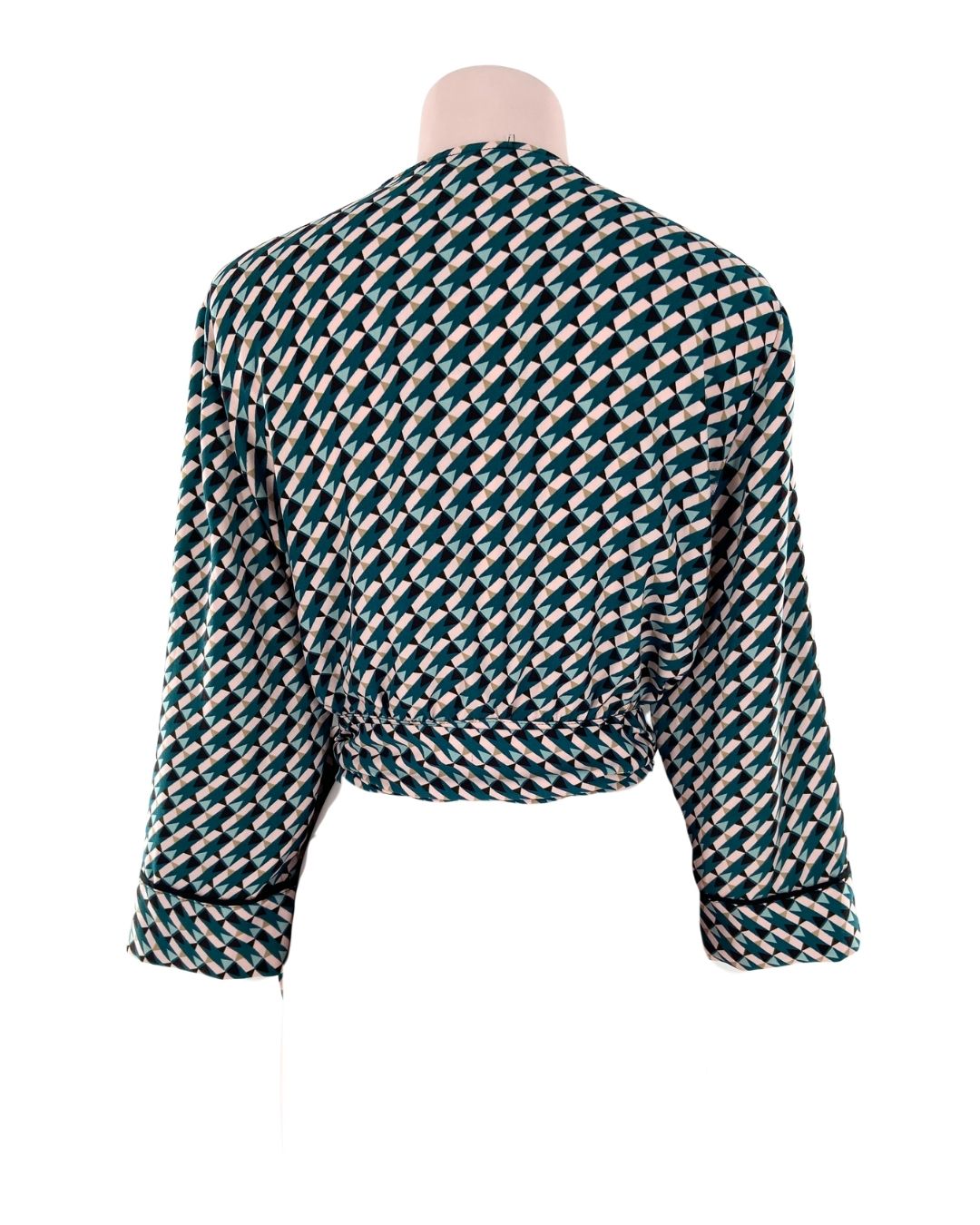 Blusa anudada print geometrico