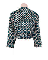 Blusa anudada print geometrico