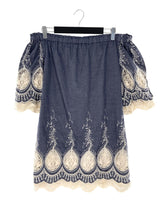 Vestido mini efecto denim