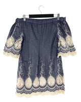 Vestido mini efecto denim