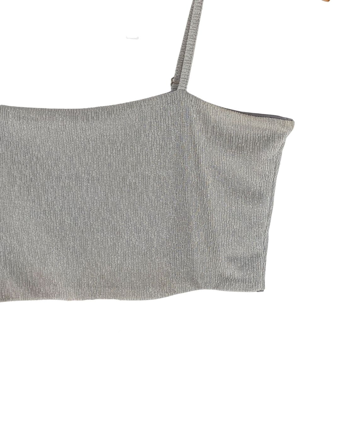 Crop top de tiras brillante