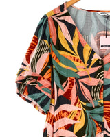 Blusa manga corta print hojas