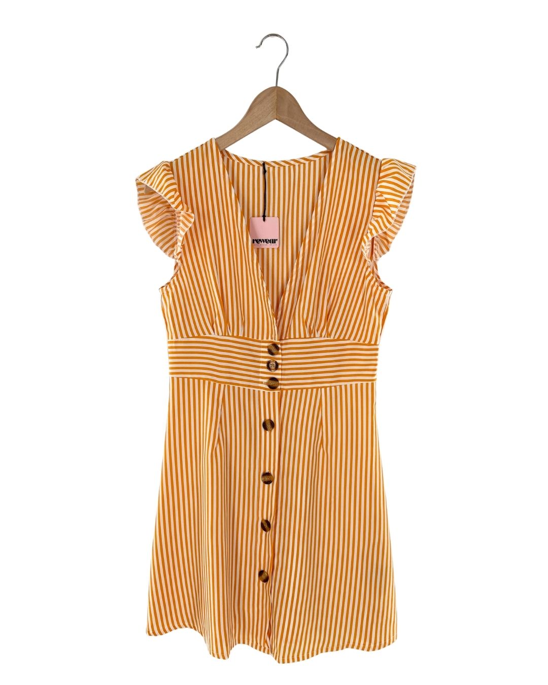 Vestido mini abotonado a rayas