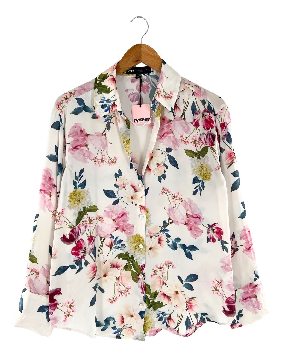 Camisa satinada print flores