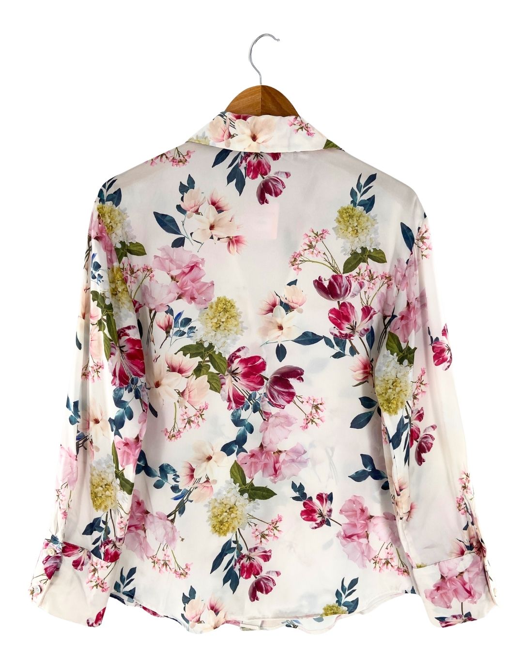 Camisa satinada print flores