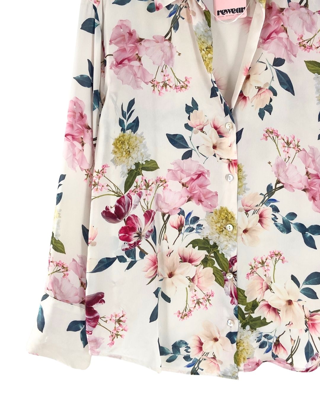 Camisa satinada print flores