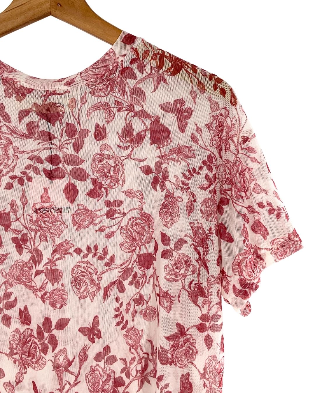 Blusa en mesh print flores