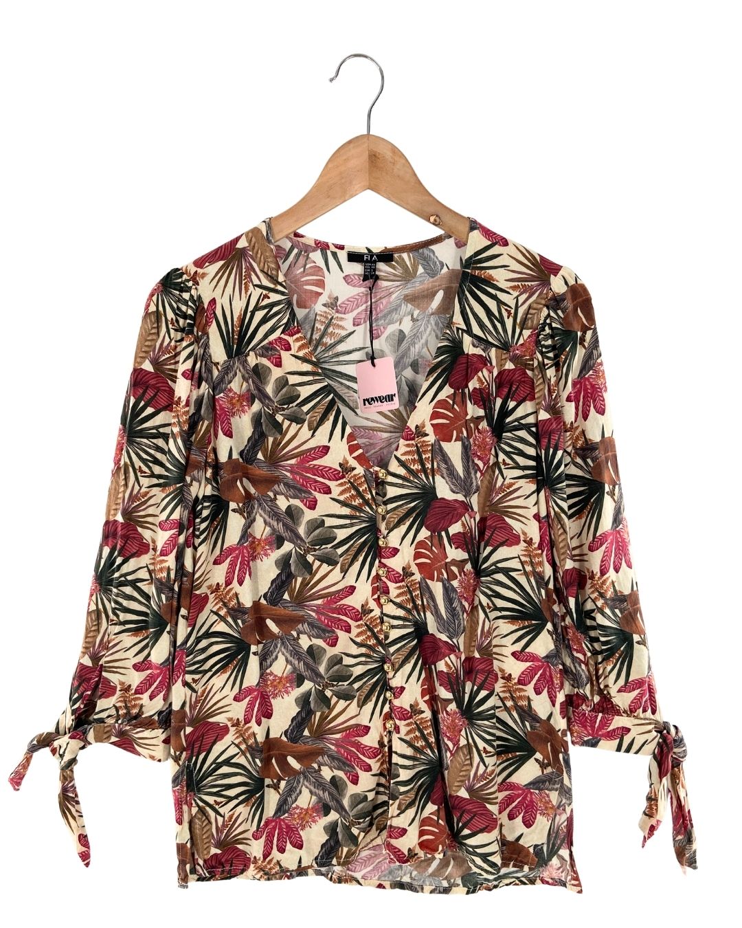 Blusa manga larga print hojas