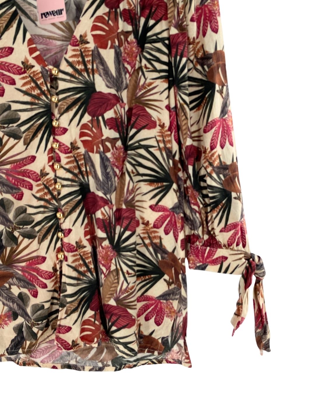 Blusa manga larga print hojas