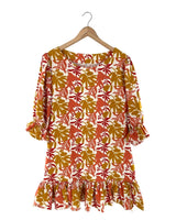 Vestido mini mangas 3/4 print