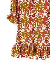 Vestido mini mangas 3/4 print