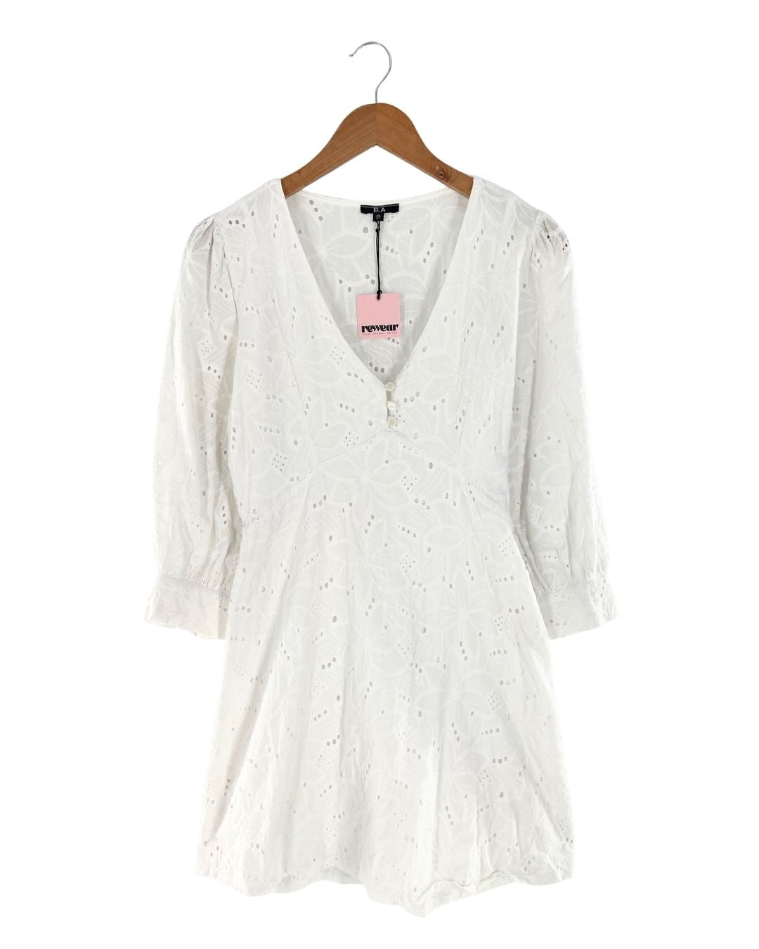 Vestido mini en ojalillo