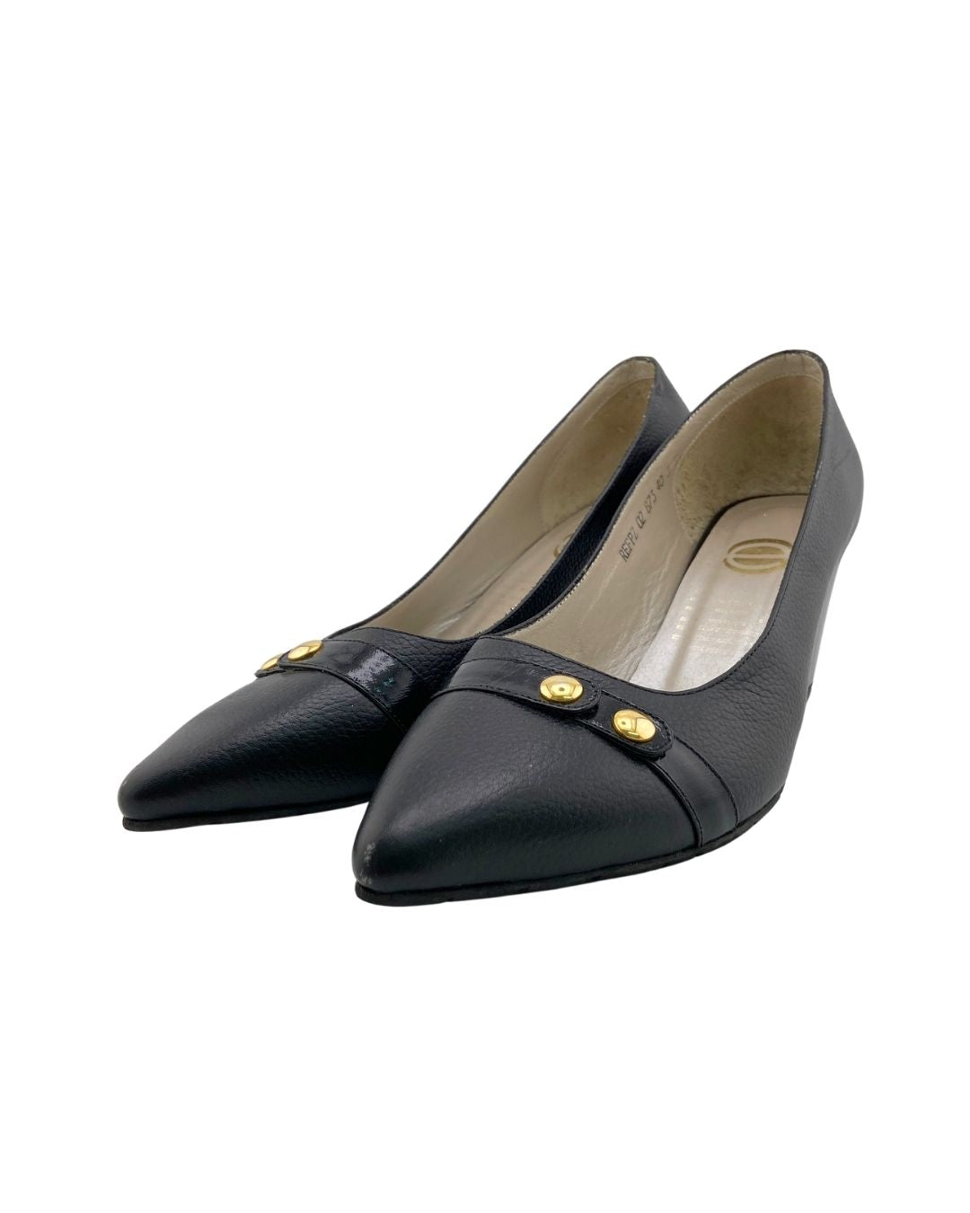 Stiletos tacon medio en cuero