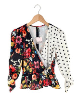 Blusa print flores y dots